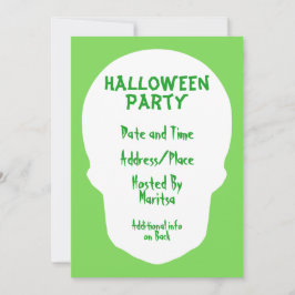 Invitación Cráneo verde mínimo