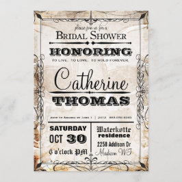 Invitación Cráneo y Flourishes del vintage que casan la