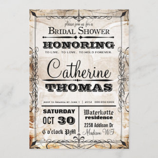 Invitación Cráneo y Flourishes del vintage que casan la