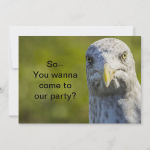 Invitación Cranky Old Seagull (Añadir tu propio texto)