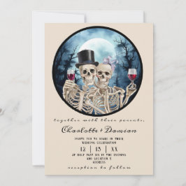 Invitación Cránulos góticos de Hallowen Tarot El Boda de los