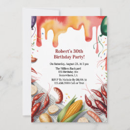 Invitación Crawfish Boil Birthday Party For Adults 