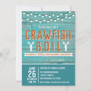 Invitación Crawfish Boil evento especial Partido de compromis