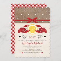 Crawfish Boil Wedding Ducha Parejas Monograma Invi