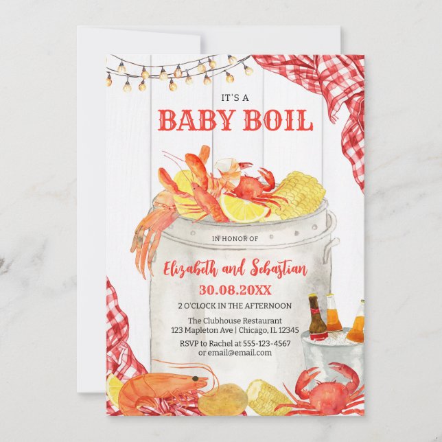 Invitación Crawfish Seafood Boil Baby Shower Invitation (Anverso)