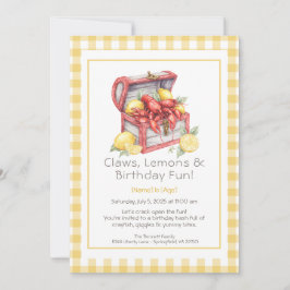 Invitación Crayfish & Lemon Treasure Chest Birthday 
