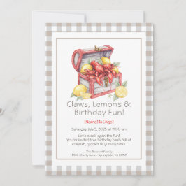 Invitación Crayfish & Lemon Treasure Chest Cumpleaños