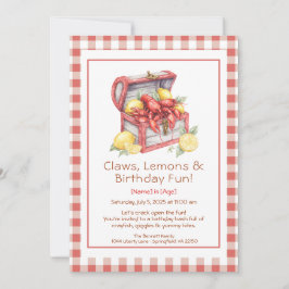 Invitación Crayfish & Lemon Treasure Chest Cumpleaños