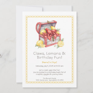 Invitación Crayfish & Lemon Treasure Chest Cumpleaños