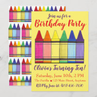 Crayones arcoiris artista fiesta de cumpleaños de 