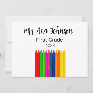 Invitación Crayones de vuelta al cole agregar nombre grado cl