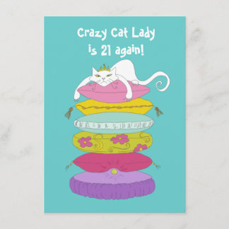 Invitación Crazy cat fiesta de cumpleaños divertida