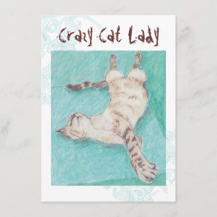 Invitación Crazy Cat Lady turquoise indie cumpleaños invita