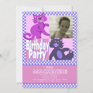 Invitación Crazy Cats Birday Photo
