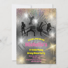 Invitación Crazy disco cumpleaños psicodélico