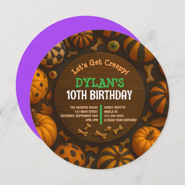 Invitación CRAZY EYEBALLS Halloween Cumpleaños Party Invitaci (Anverso / Reverso)