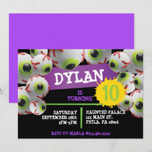 Invitación CRAZY EYEBALLS Halloween Cumpleaños Party Invitaci