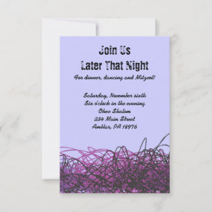 Invitación CRAZY MUSICAL NOTES Bar Mitzvah Invitar a contesta