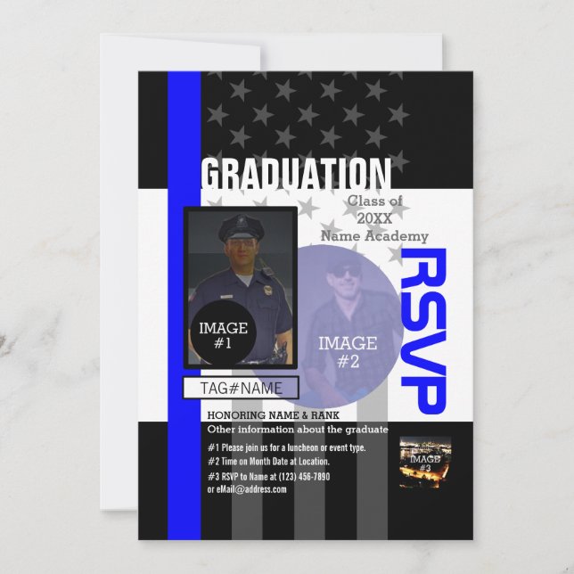 Invitación Crea el tuyo con 3 imágenes y 9 líneas de texto (Anverso)