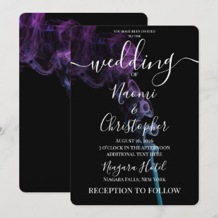 Invitación Crea Tu Propia Boda Ahumada Azul Purpura Teal