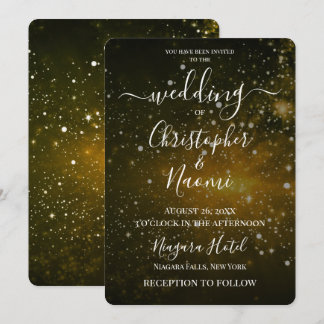 Invitación Crea Tu Propia Boda Cósmica Amarilla