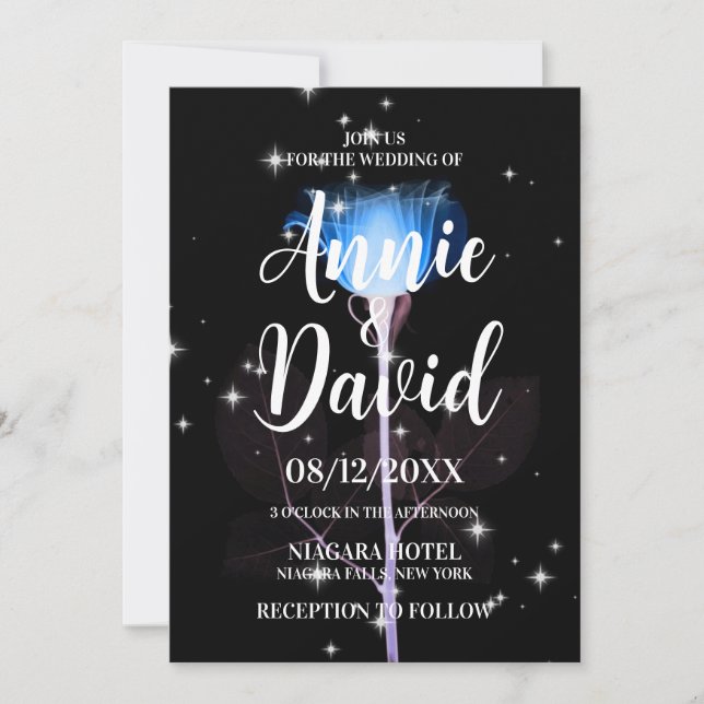 Invitación Crea Tu Propia Boda de Flor de Chispa de Rayos X (Anverso)