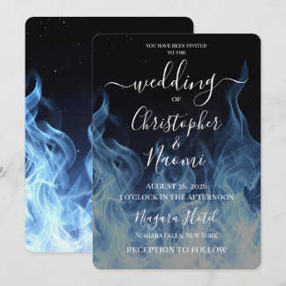 Invitación Crea Tu Propia Boda de Fuego Azul