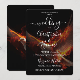 Invitación Crea Tu Propia Boda de Paloma de Fuego