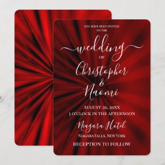 Invitación Crea Tu Propia Boda Explosión Solar Rojo Intenso