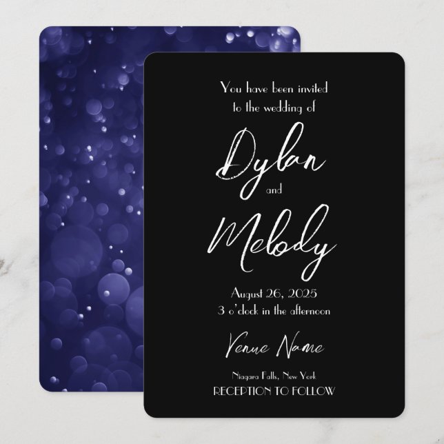 Invitación Crea Tu Propia Boda Indigo Waters (Anverso / Reverso)