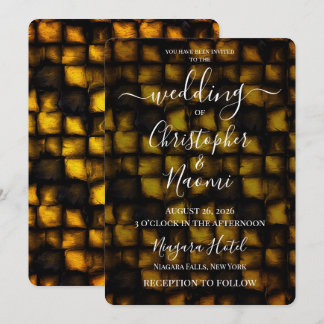 Invitación Crea Tu Propia Boda Mosaico Grunge Amarillo