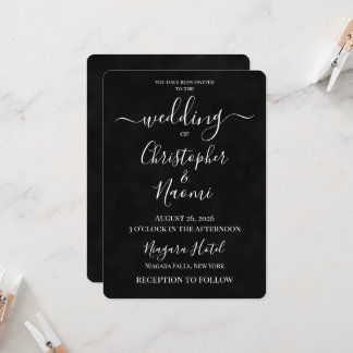 Invitación Crea Tu Propia Boda Negra Personalizada