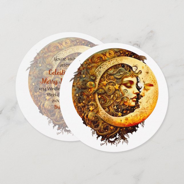 Invitación Crea tu propia diosa de la luna de vapor (Anverso / Reverso)