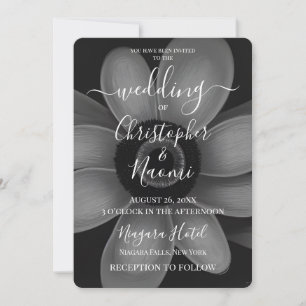 Invitación Crea tu propia flor retro simple de B&W