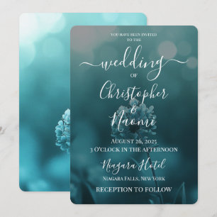 Invitación Crea tu propia Flor Salvaje Azul Bokeh