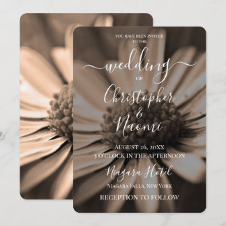 Invitación Crea Tu Propia Flor Sepia Primer Plano Boda