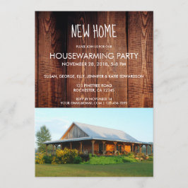 Invitación Crea tu propia foto rústica de la casa nueva.