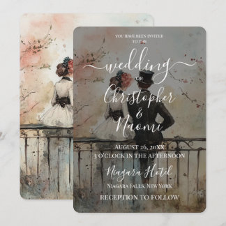 Invitación Crea Tu Propia Novia Pintada y Novio Boda