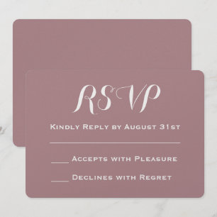 Invitación Crea Tu Propia Respuesta de Boda en Rosa Polvo