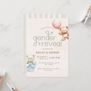 Invitación Crea tu propia revelación de género Teddy Bear Str