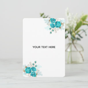 Invitación Crea Tu Propia Rosa Azul Elegante