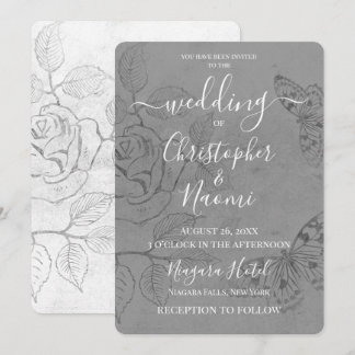 Invitación Crea tu propia rosa de mariposa vintage