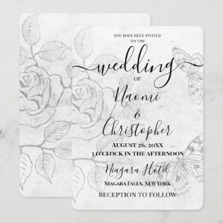 Invitación Crea Tu Propia Rosa de Mariposa Vintage