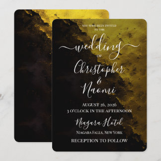 Invitación Crea Tu Propia Textura Amarilla Boda