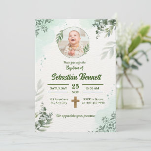 Invitación Crea tu propio bautismo de foto Personalizado