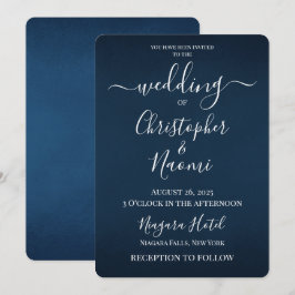 Invitación Crea tu propio Boda azul profundo sombreado