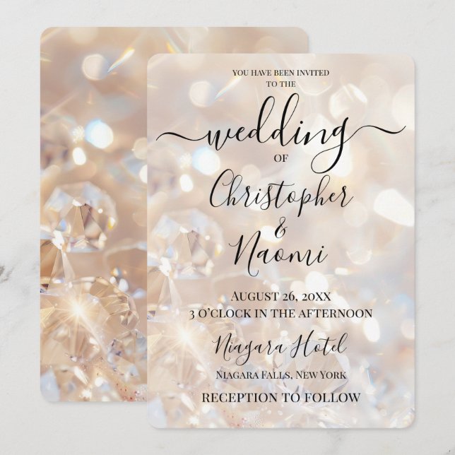 Invitación Crea tu propio Boda de cristales de champán (Anverso / Reverso)