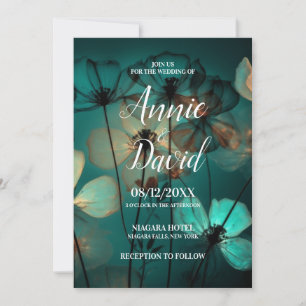 Invitación Crea tu propio Boda de flores de rayos X azules y