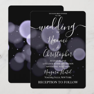 Invitación Crea tu propio bokeh grande y audaz en boda negra