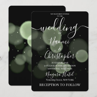 Invitación Crea tu propio Bokeh grande y audaz en boda negra